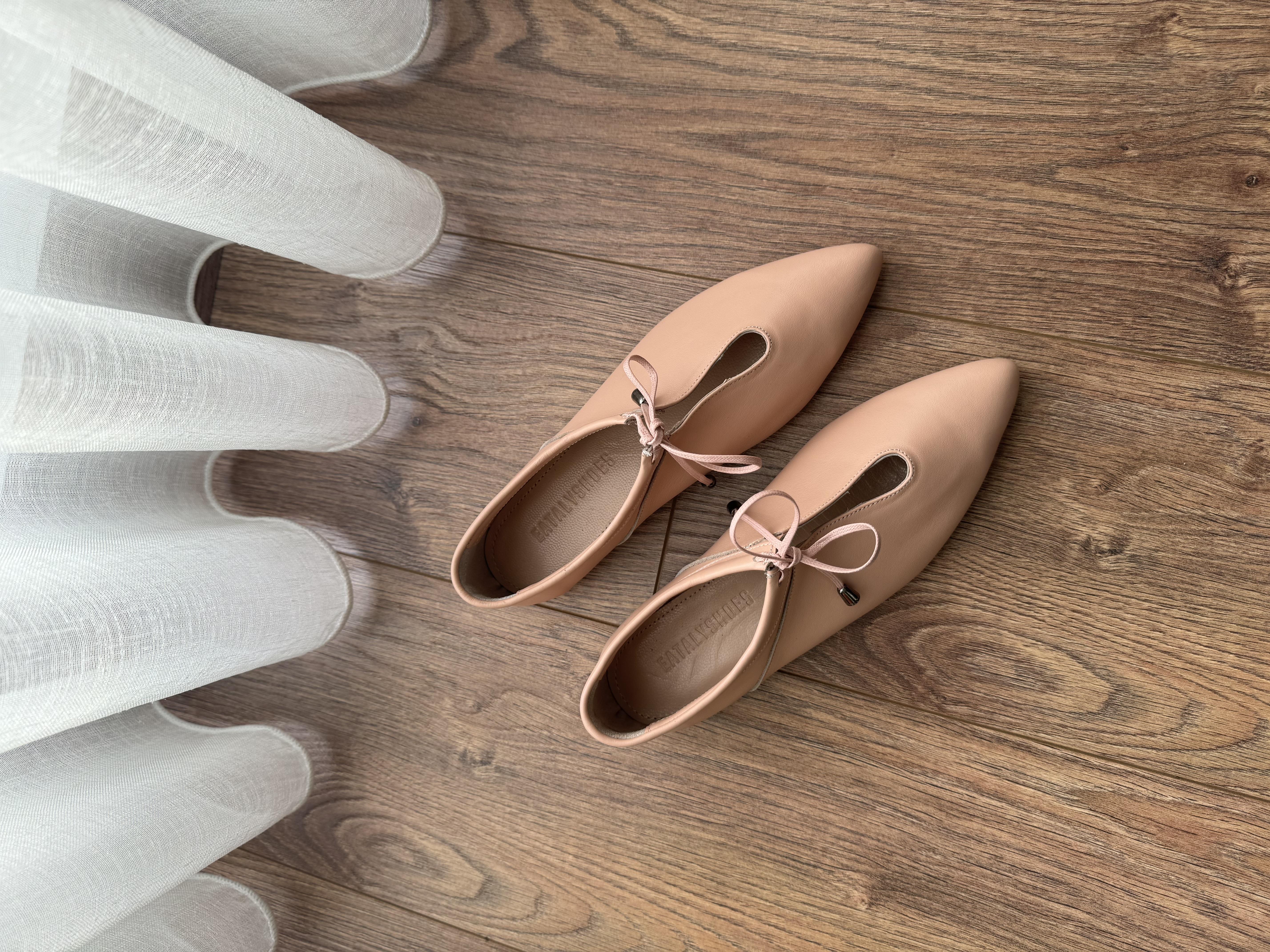 Joah Somon Püskül Bağlama Detaylı Deri Babet