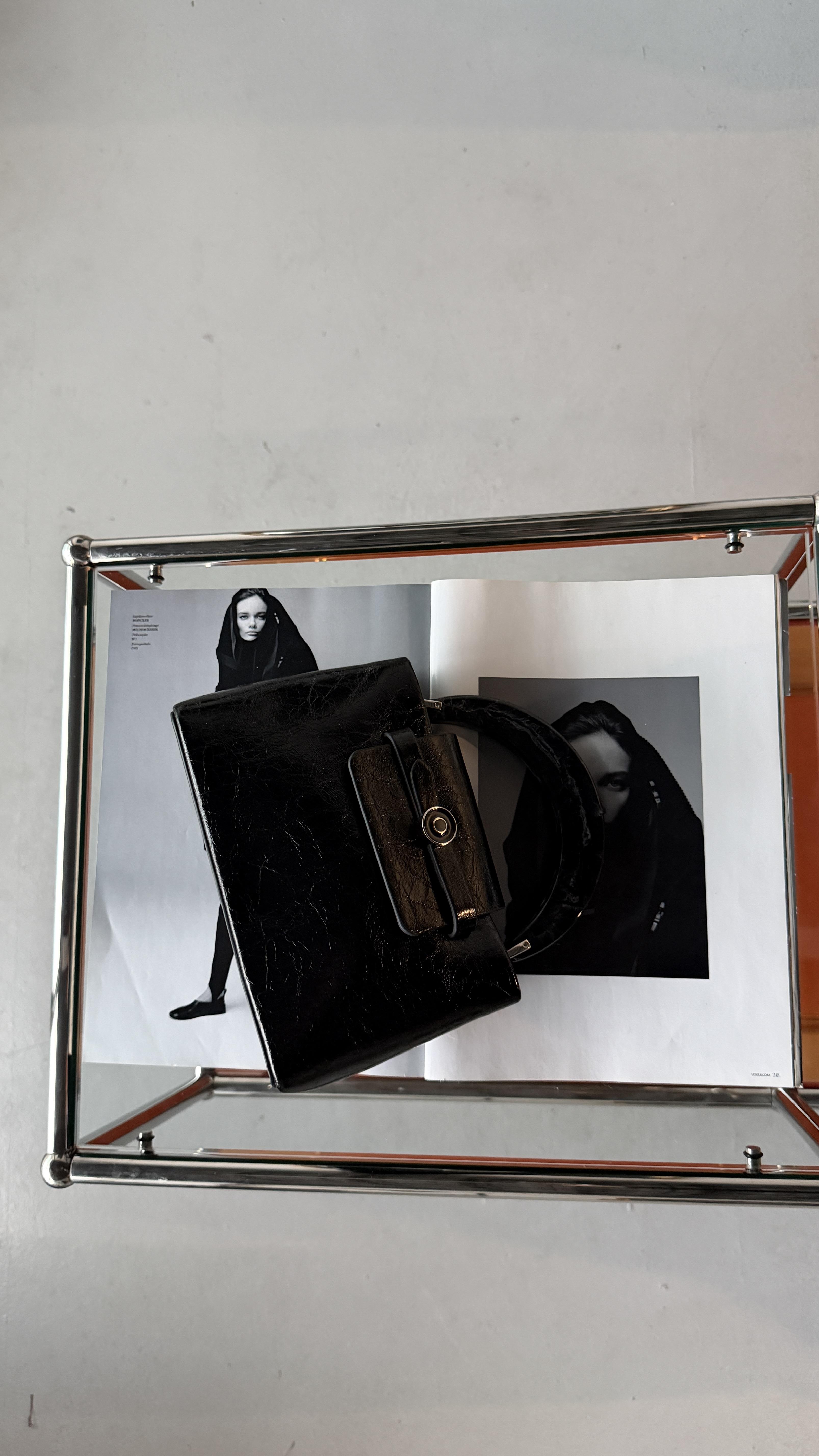 Lumea Siyah Kemik Saplı Minimal Kadın Çanta