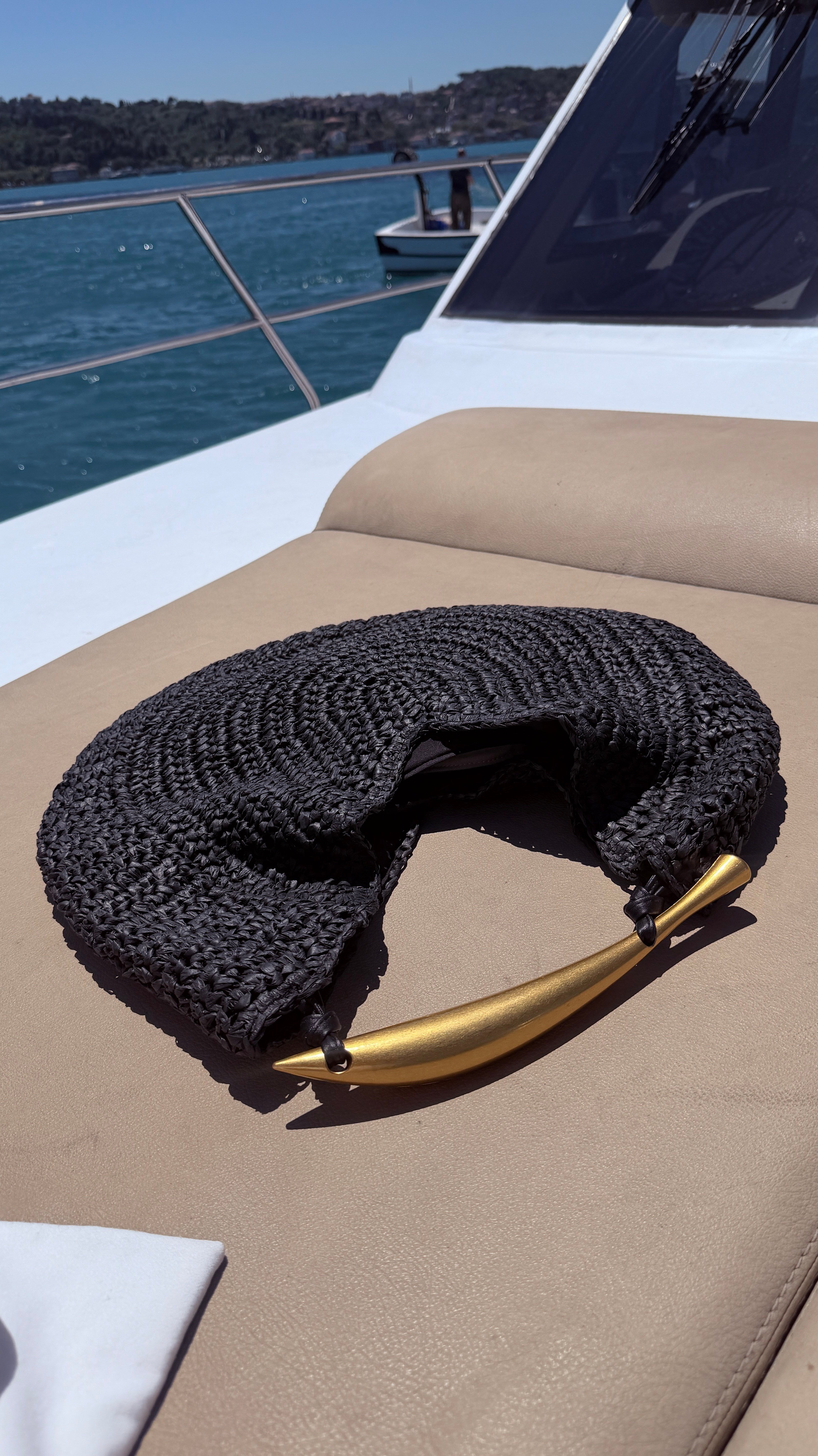 Marina Noir El Yapımı Hasır Çanta