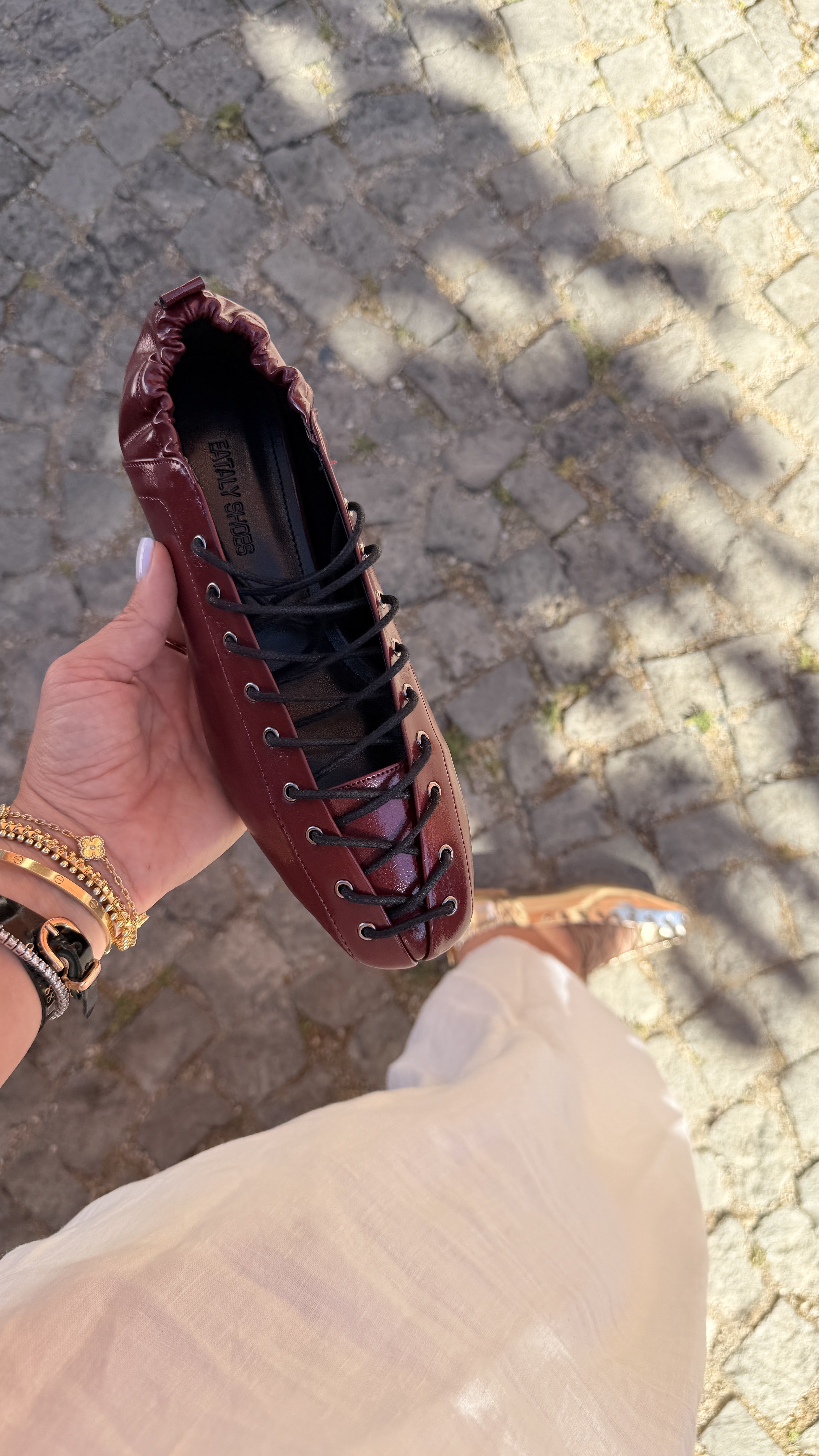 Mona Soft Bordo Premium Bağcıklı Babet