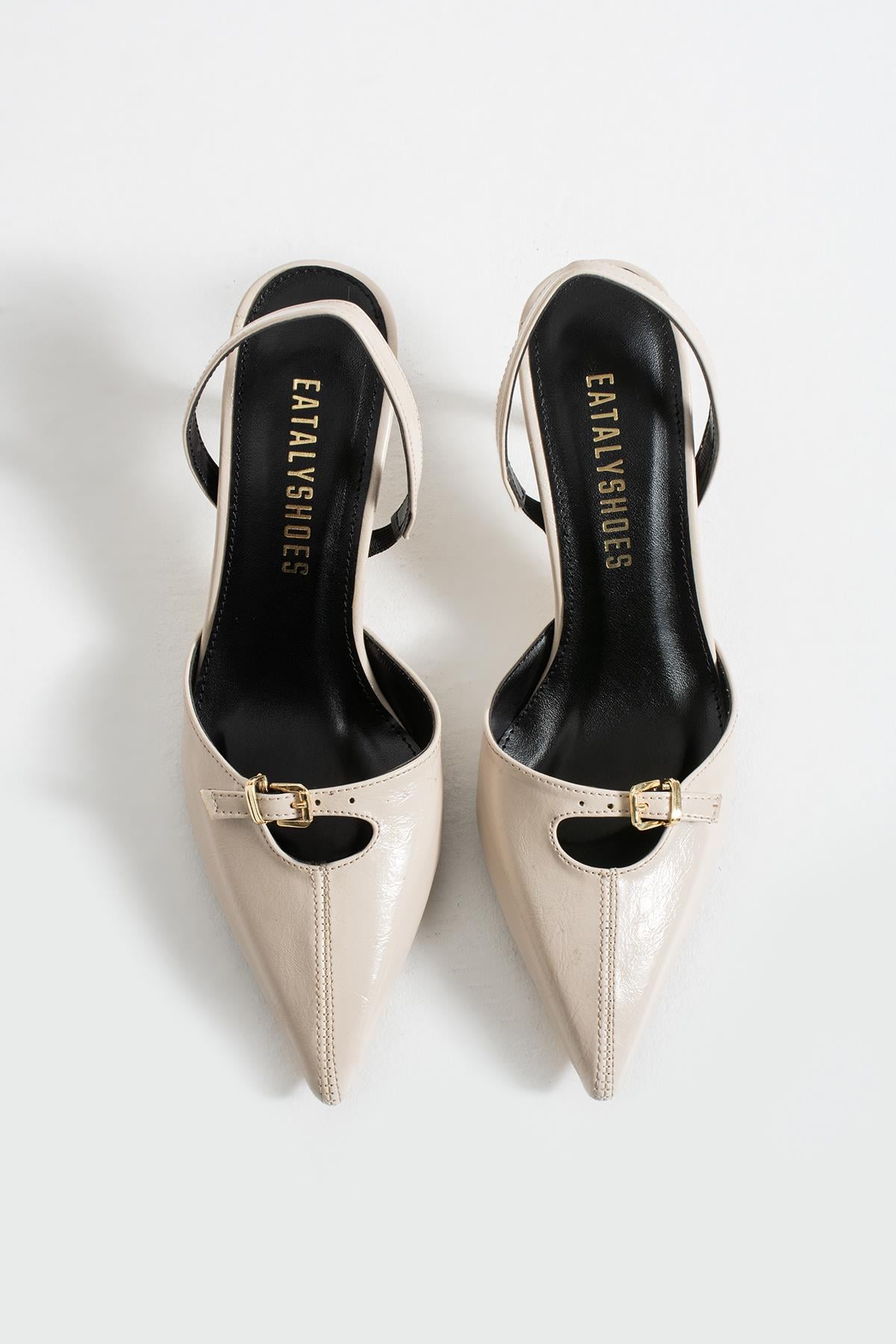 Noi Bej Tokalı Sivri Burun Topuklu