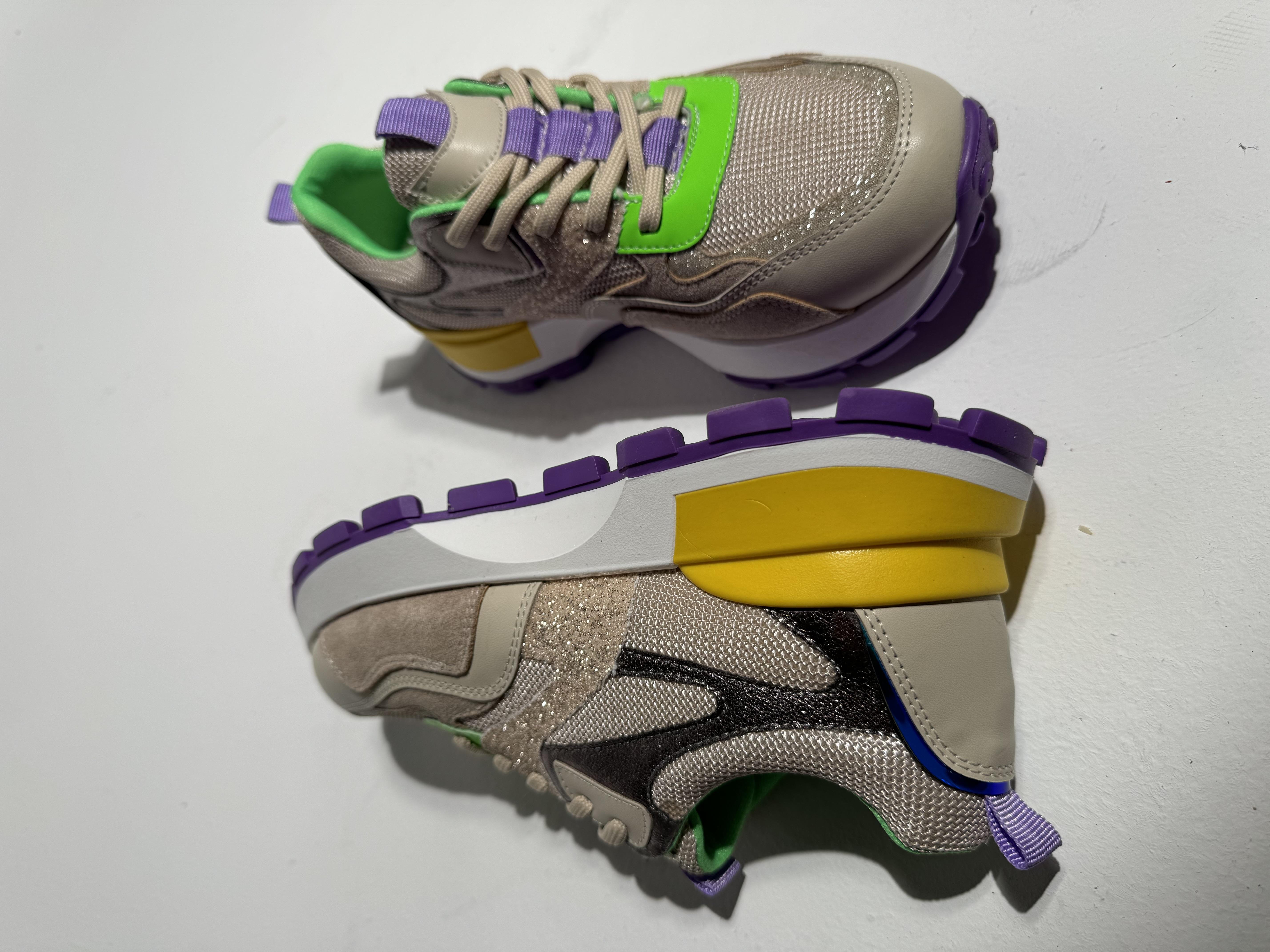 Palma Bej Lila Glitter Sneaker