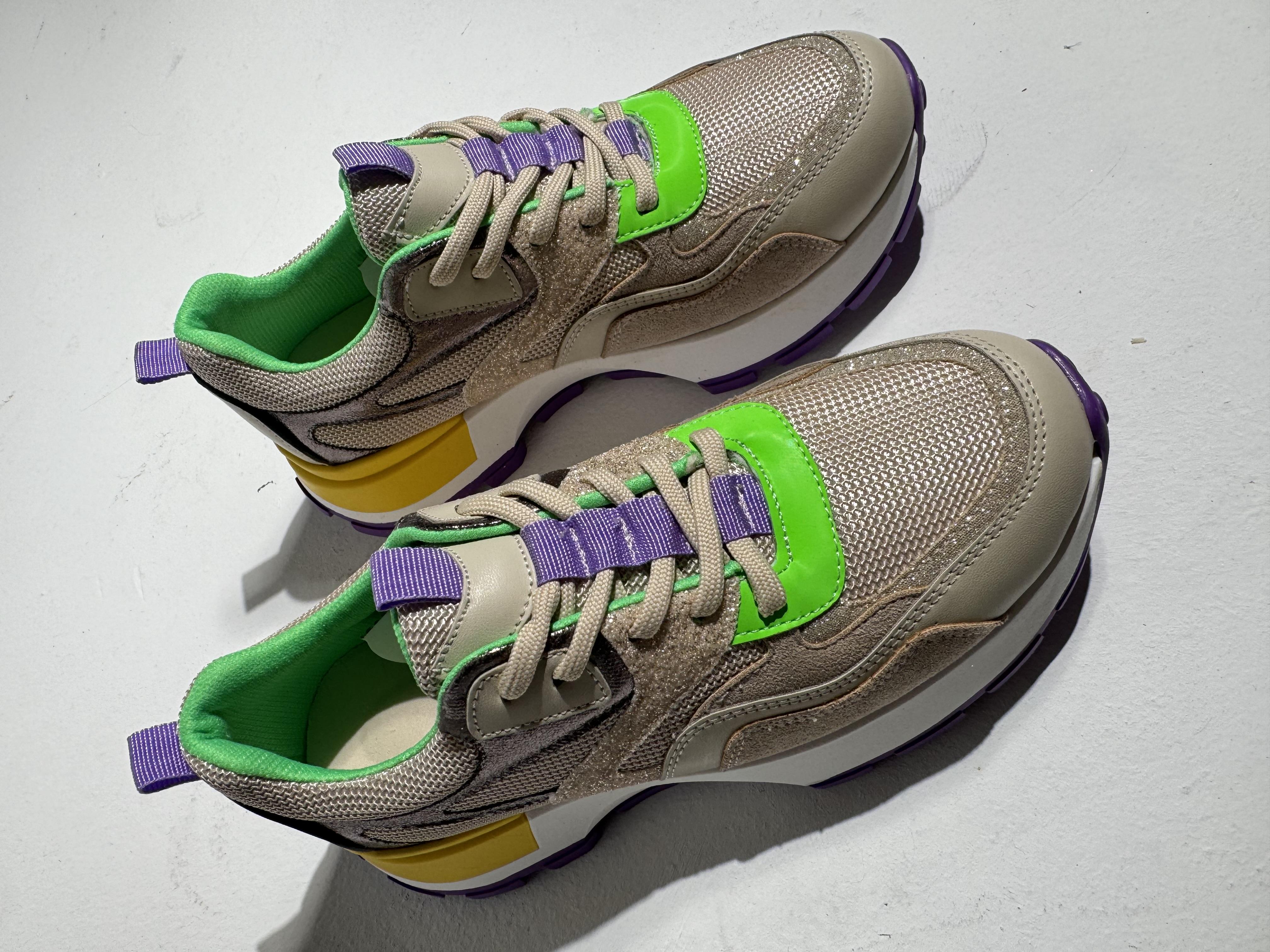 Palma Bej Lila Glitter Sneaker