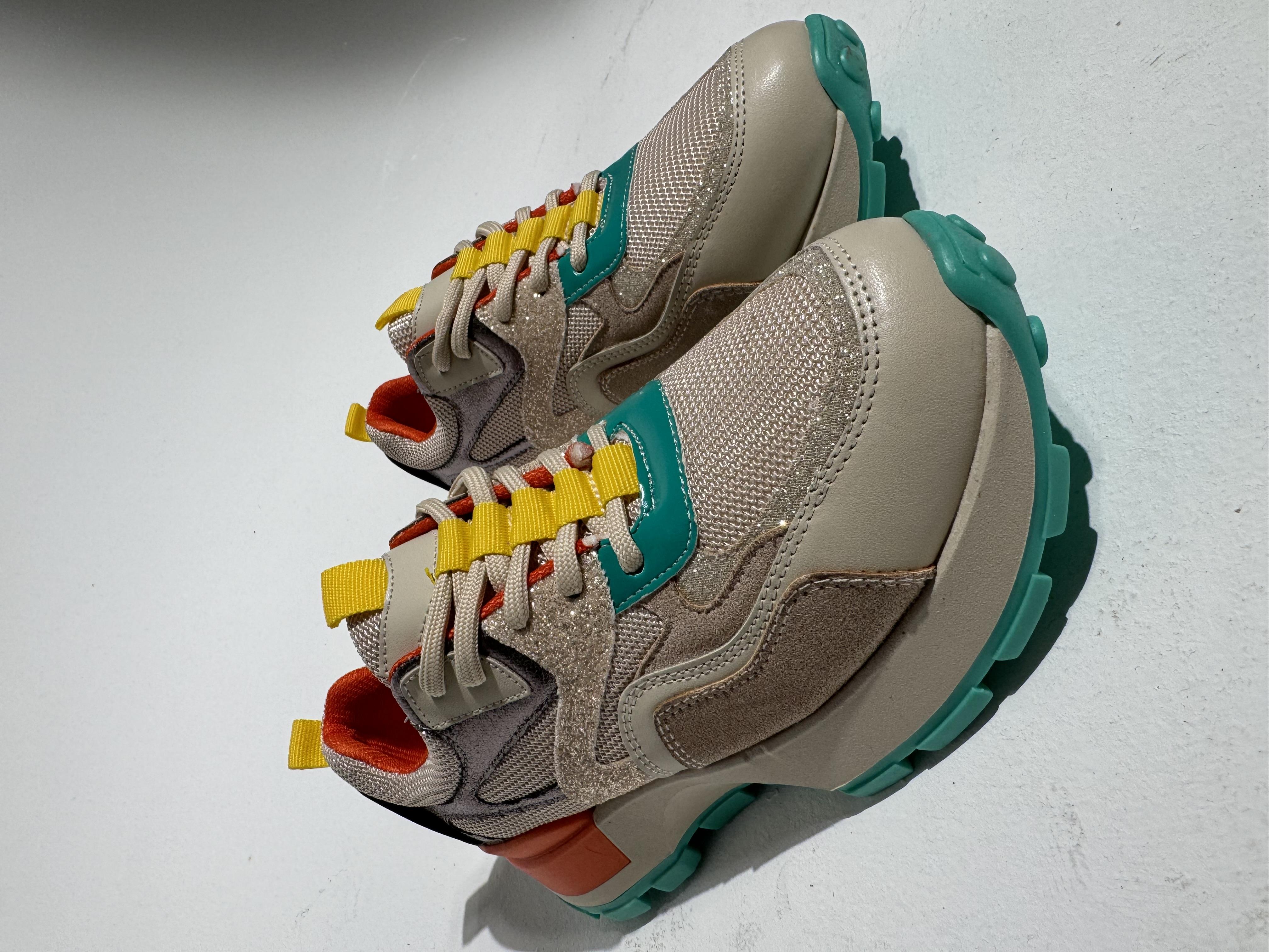 Palma Bej Turuncu Glitter Sneaker