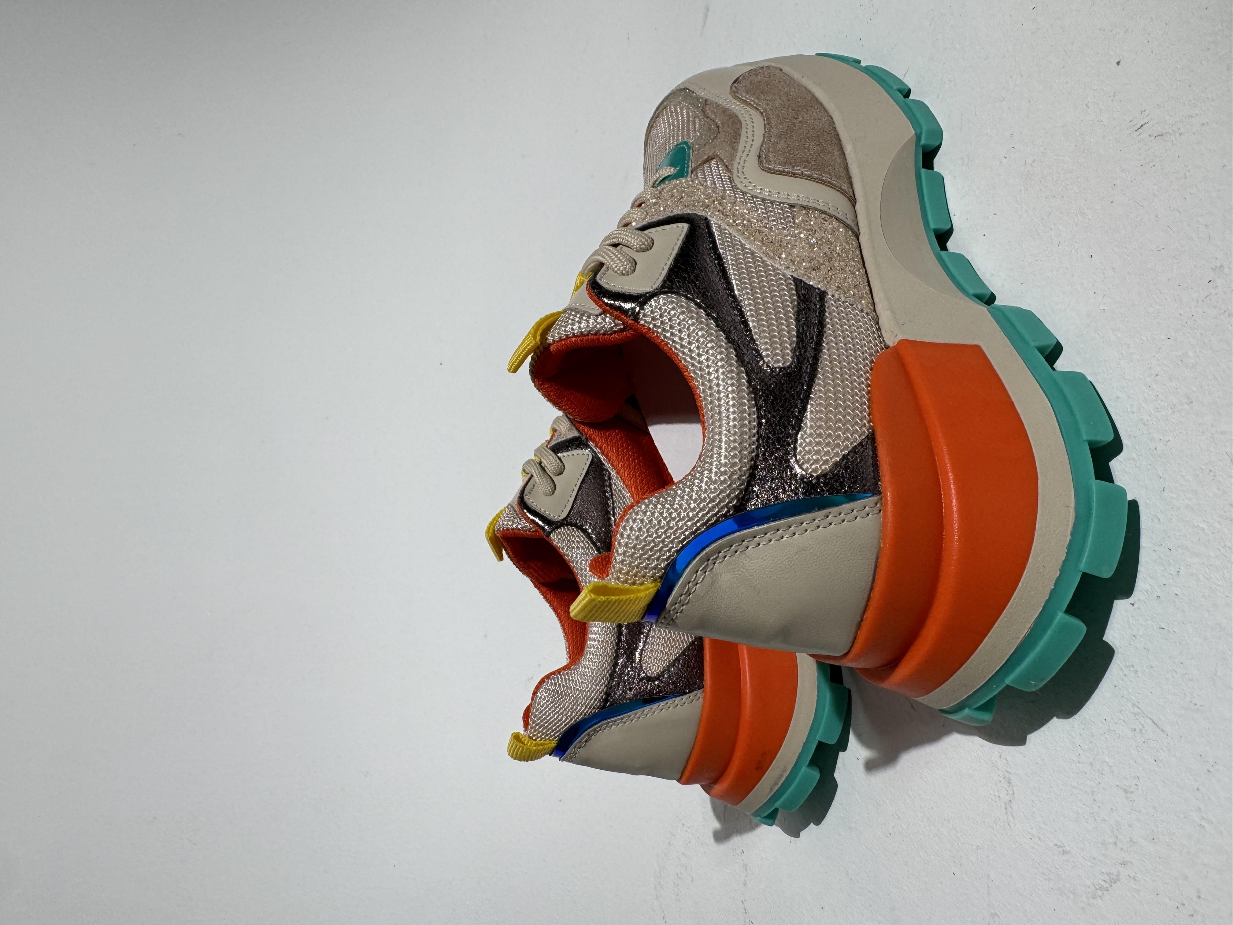 Palma Bej Turuncu Glitter Sneaker