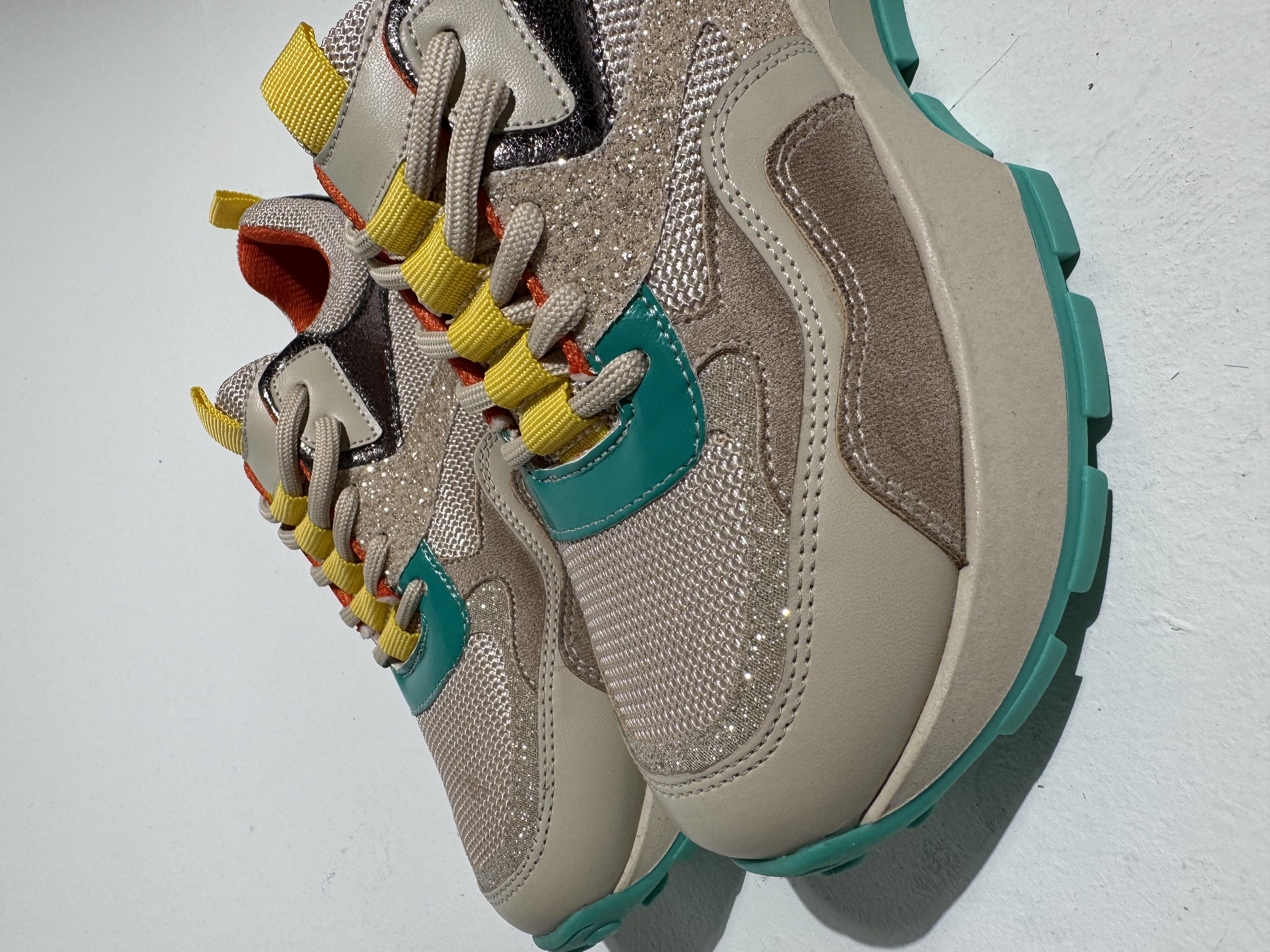 Palma Bej Turuncu Glitter Sneaker