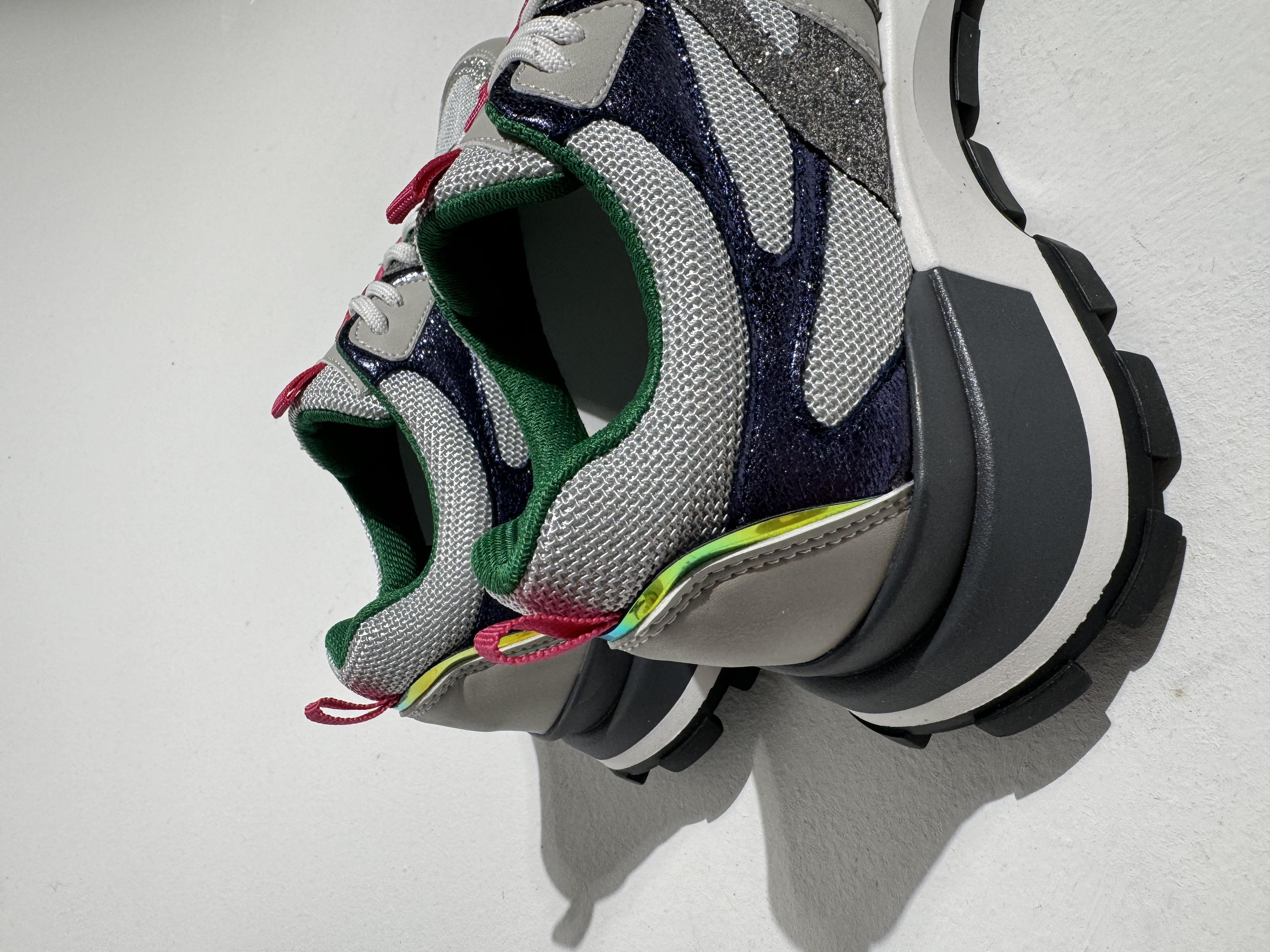 Palma Gri Yeşil  Glitter Sneaker