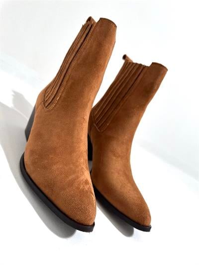 23K-004 Taba Süet Kadın Topuklu Bot