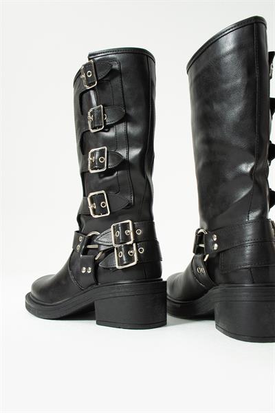 3003 Siyah Kemerli Kadın Çizme 