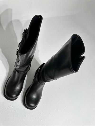 3003 Siyah Kemerli Kadın Çizme 