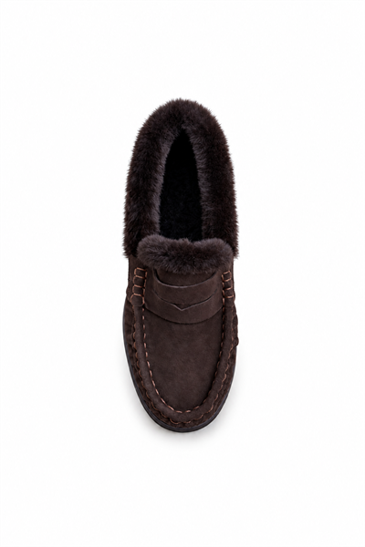 ALVA Acıkahve İçi Kürklü Deri Loafer