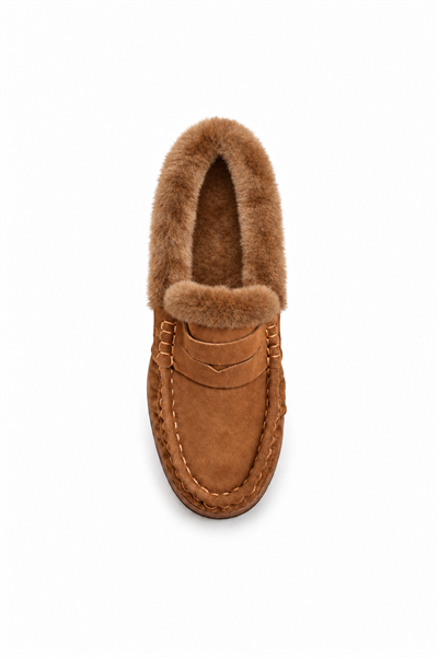 ALVA Taba İçi Kürklü Deri Loafer