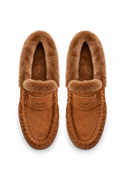 ALVA Taba İçi Kürklü Deri Loafer