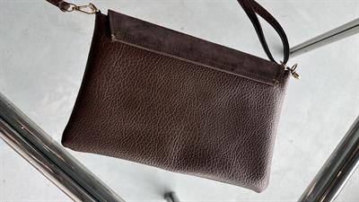 Atelier Mocha – Kahverengi Süet & Deri Clutch Çanta