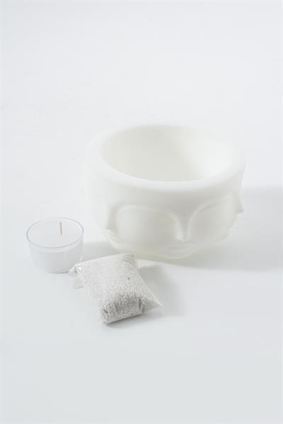 Aura Harmony Beyaz Büyük Surat Mum İçi Boş