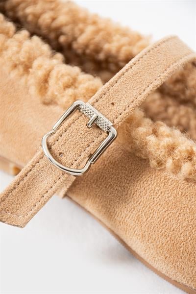 Bej Süet İçi Kürklü Basic Babet