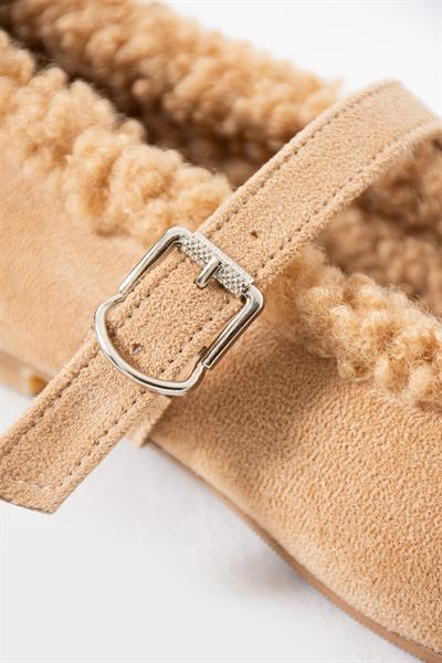 Bej Süet İçi Kürklü Basic Babet