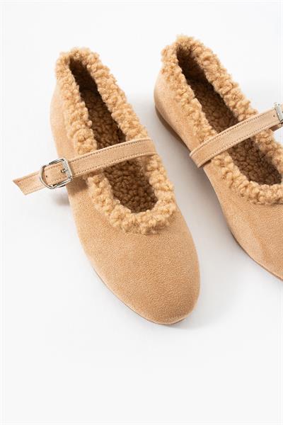 Bej Süet İçi Kürklü Basic Babet