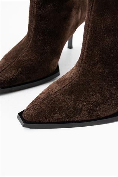 Camila Acıkahve Hakiki Deri Süet Çizme
