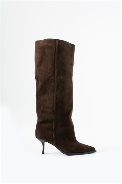 Camila Acıkahve Hakiki Deri Süet Çizme