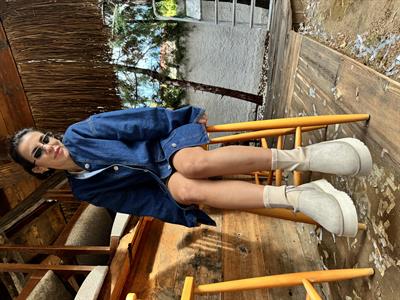 Dessi Bej Streç Detaylı Platform Bot Rugan Ayakkabı