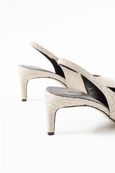 Elira Örgü Slingback Bej Kadın Topuklu Ayakkabı