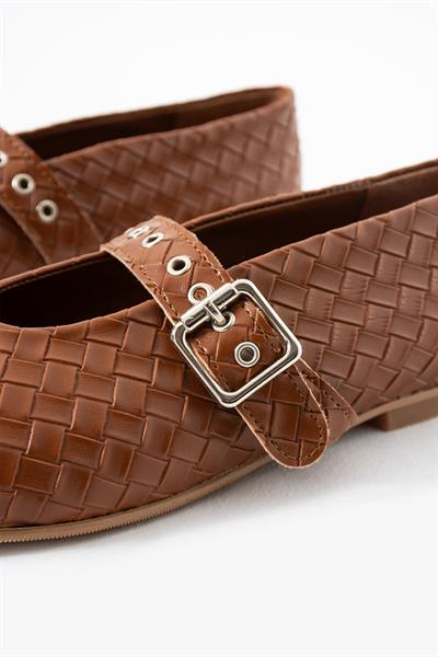 Elise Taba Gümüş Toka Detaylı Örgü Kadın Babet