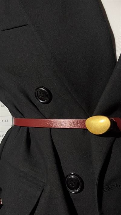 Gold Damla Tokalı Kemer Bordo