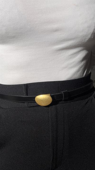 Gold Damla Tokalı Kemer Siyah