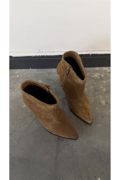 Hakiki Süet Taba Topuklu Kadın Bot