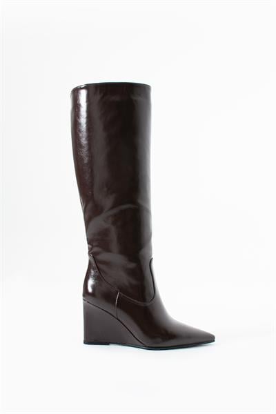 Harper Sivri Burun Dolgu Topuk Acı Kahve Kadın Çizme