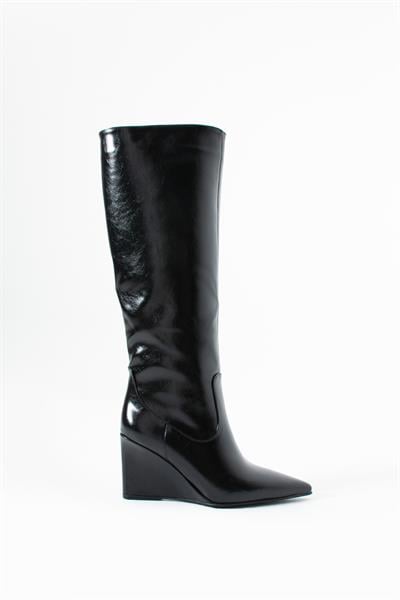 Harper Sivri Burun Dolgu Topuk Siyah Kadın Çizme