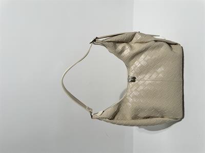 Hera Beyaz Baklavalı Büyük Boy Fermuarlı Çanta