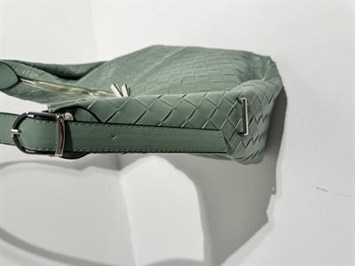 Hera Mint Yeşili  Baklavalı Büyük Boy Fermuarlı Çanta