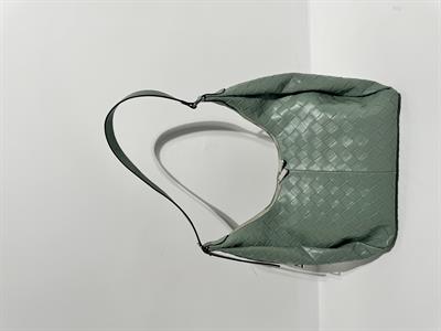 Hera Mint Yeşili  Baklavalı Büyük Boy Fermuarlı Çanta