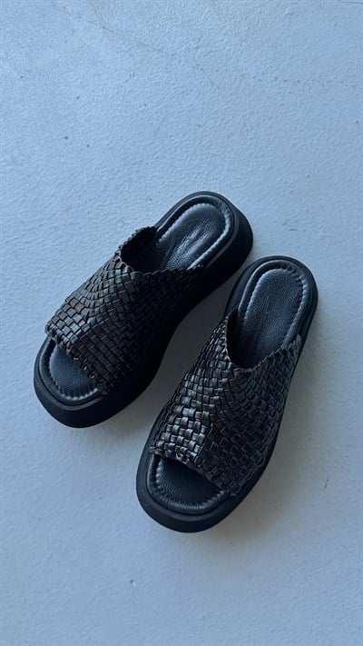 İndiamo Siyah Örgü Model Terlik