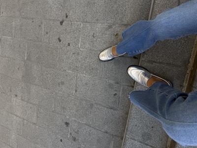 Kadın Düz Gerçek Deri Oxford Loafer Günlük Ayakkabı Gümüş