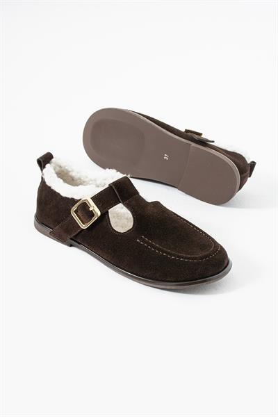 Laven Hakiki Deri Acıkahve Loafer