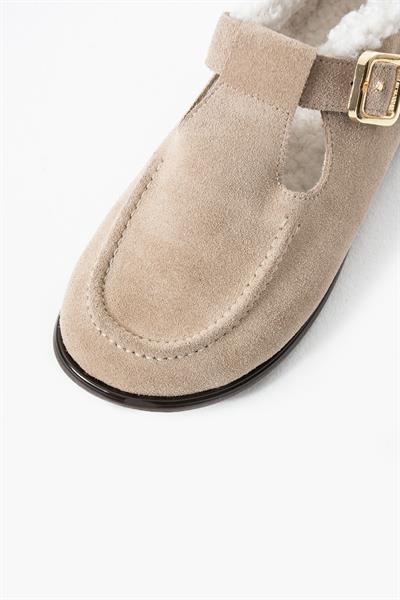 Laven Hakiki Deri Bej Loafer