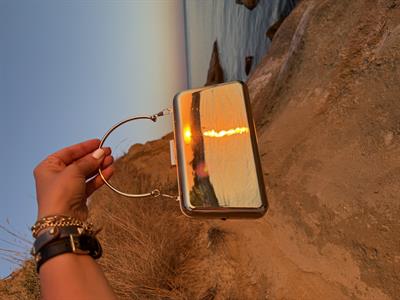 Metalik Gold Ayna Görünümlü Gold Mini Cluch Çanta