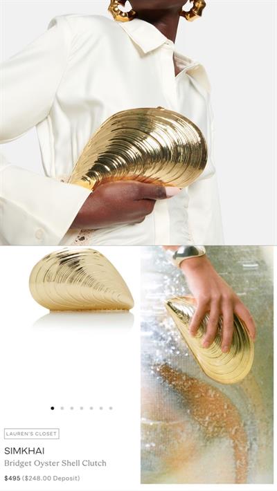 Midye Model Gold Kutu Çanta