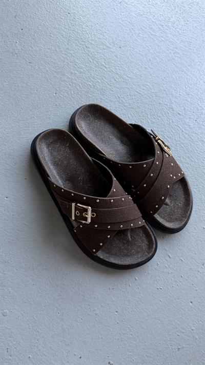 Mocca Muse Acıkahve Tokalı Comfort Terlik