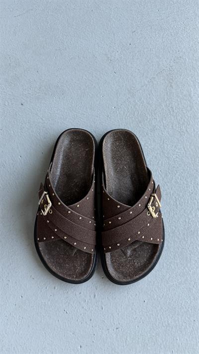 Mocca Muse Acıkahve Tokalı Comfort Terlik