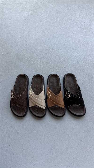 Mocca Muse Siyah Tokalı Comfort Terlik