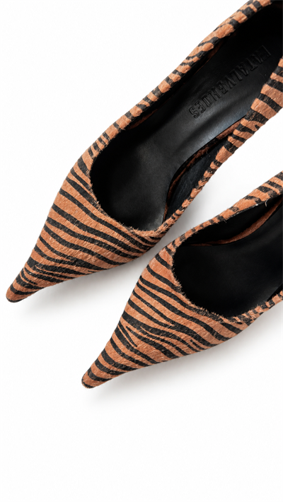 Nera Bronz Beyaz Zebra Stiletto