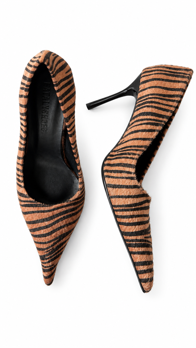 Nera Bronz Beyaz Zebra Stiletto