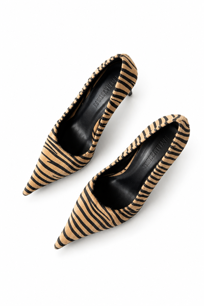 Nera Sarı Beyaz Zebra Stiletto