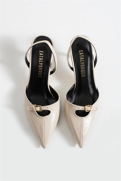 Noi Bej Tokalı Sivri Burun Topuklu