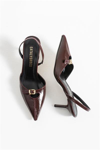 Noi Bordo Tokalı Sivri Burun Topuklu