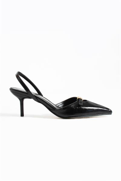 Noi Siyah Tokalı Sivri Burun Topuklu